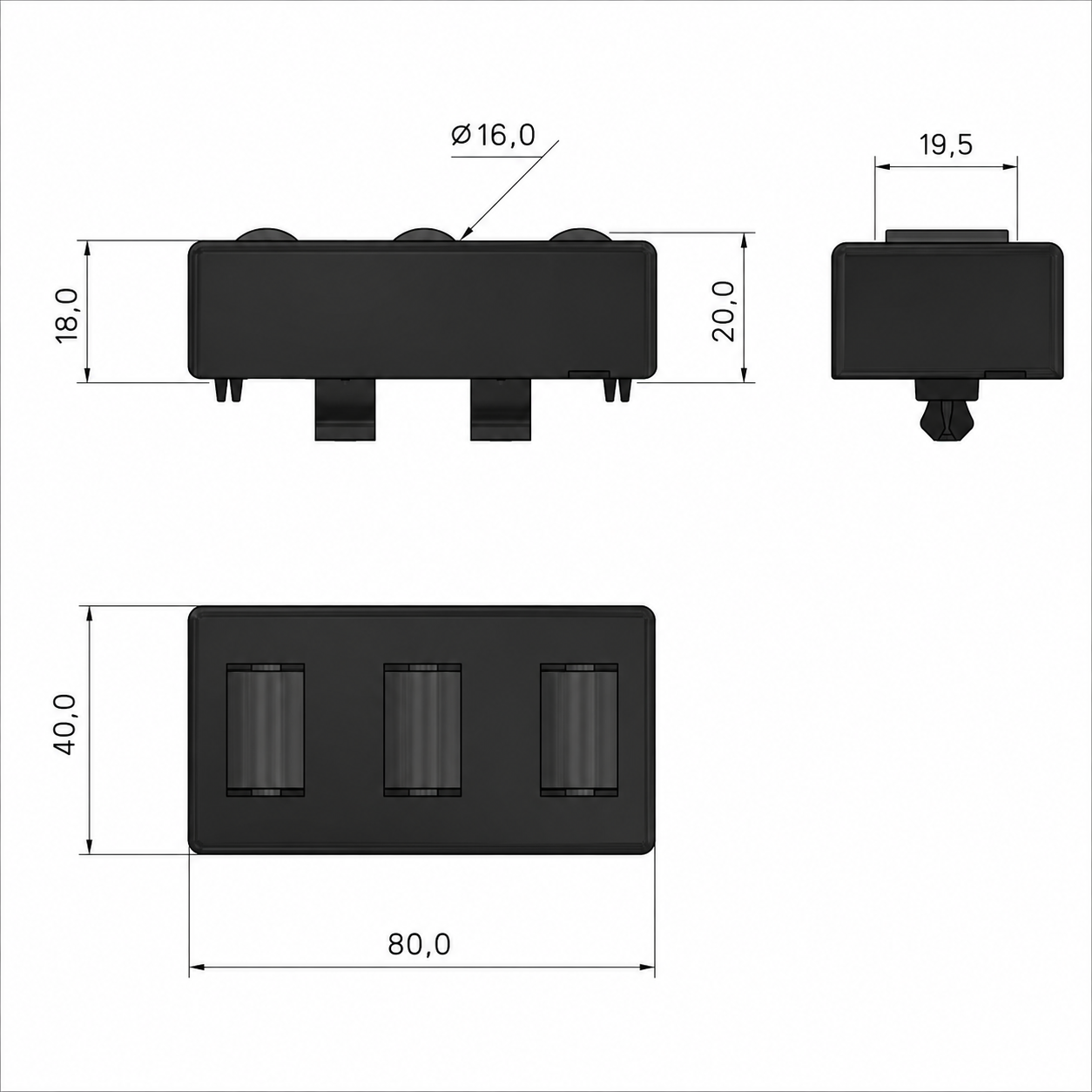 Rollenelement 80 Klick, schwarz - 10