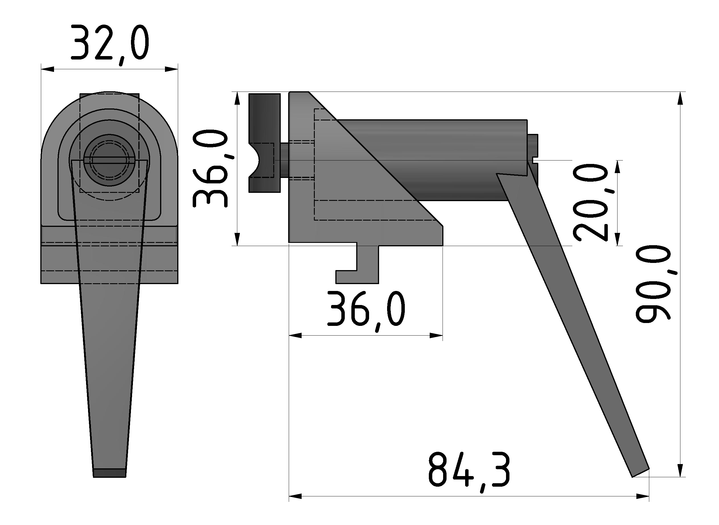 Klemmwinkel 8 mit Klemmhebel