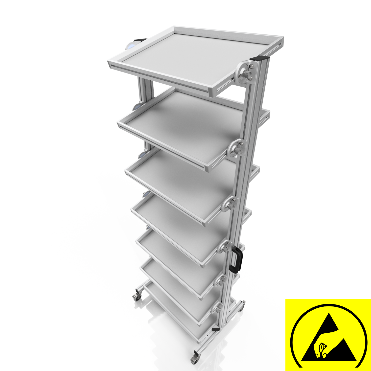 ESD Systemwagen für Eurobehälter 60 x 40 H 200 cm neigbar