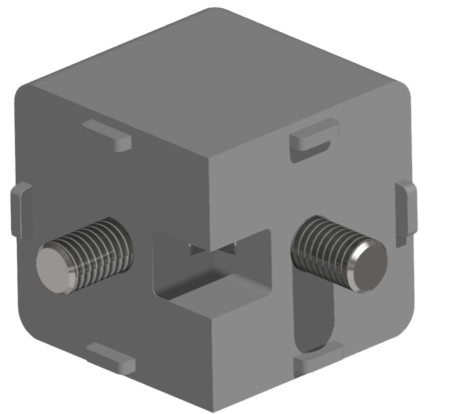 Wuerfel-Verbindersatz 8 2D 40, weißaluminium