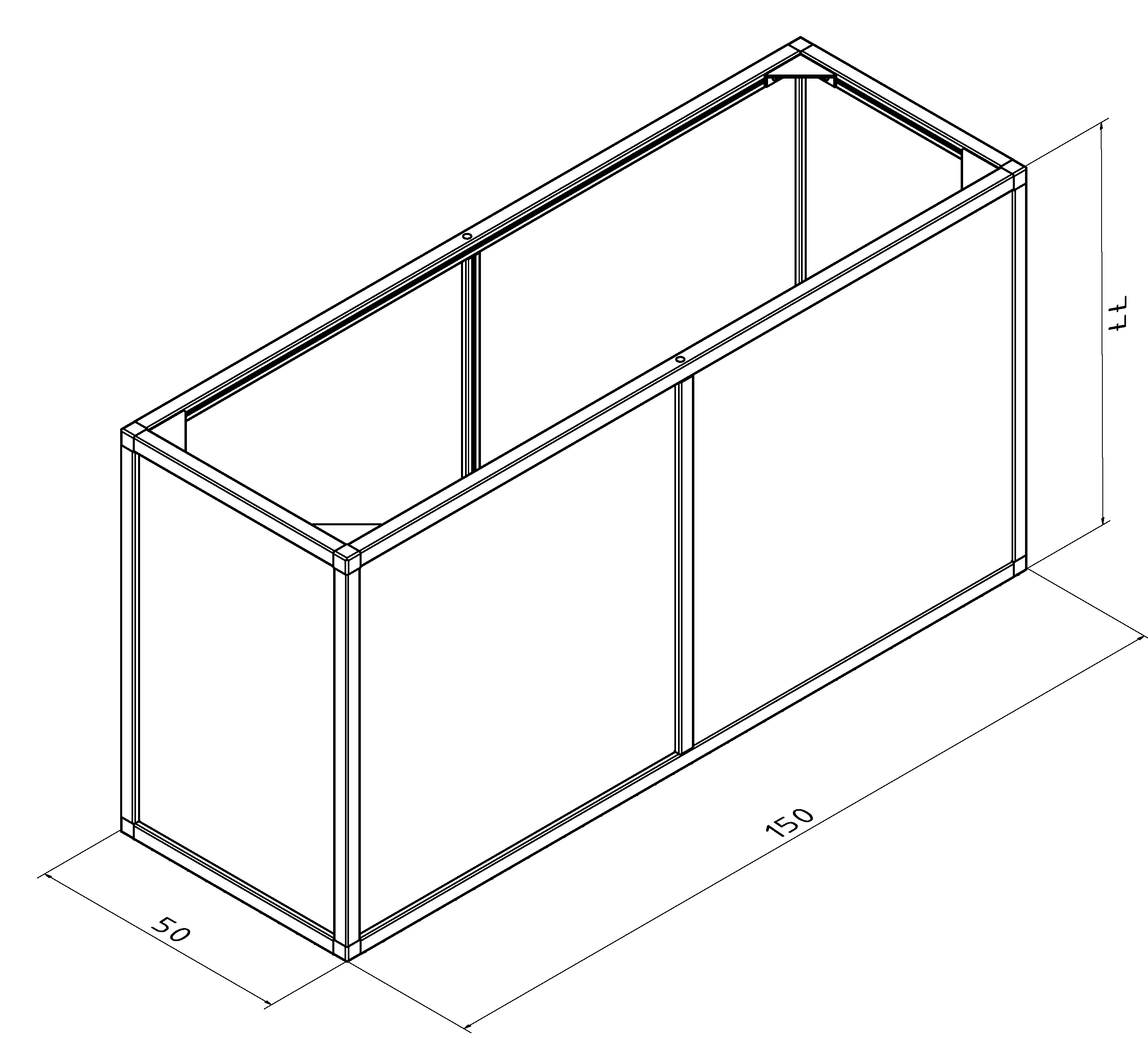 Raised bed aluline 150 x 50 cm