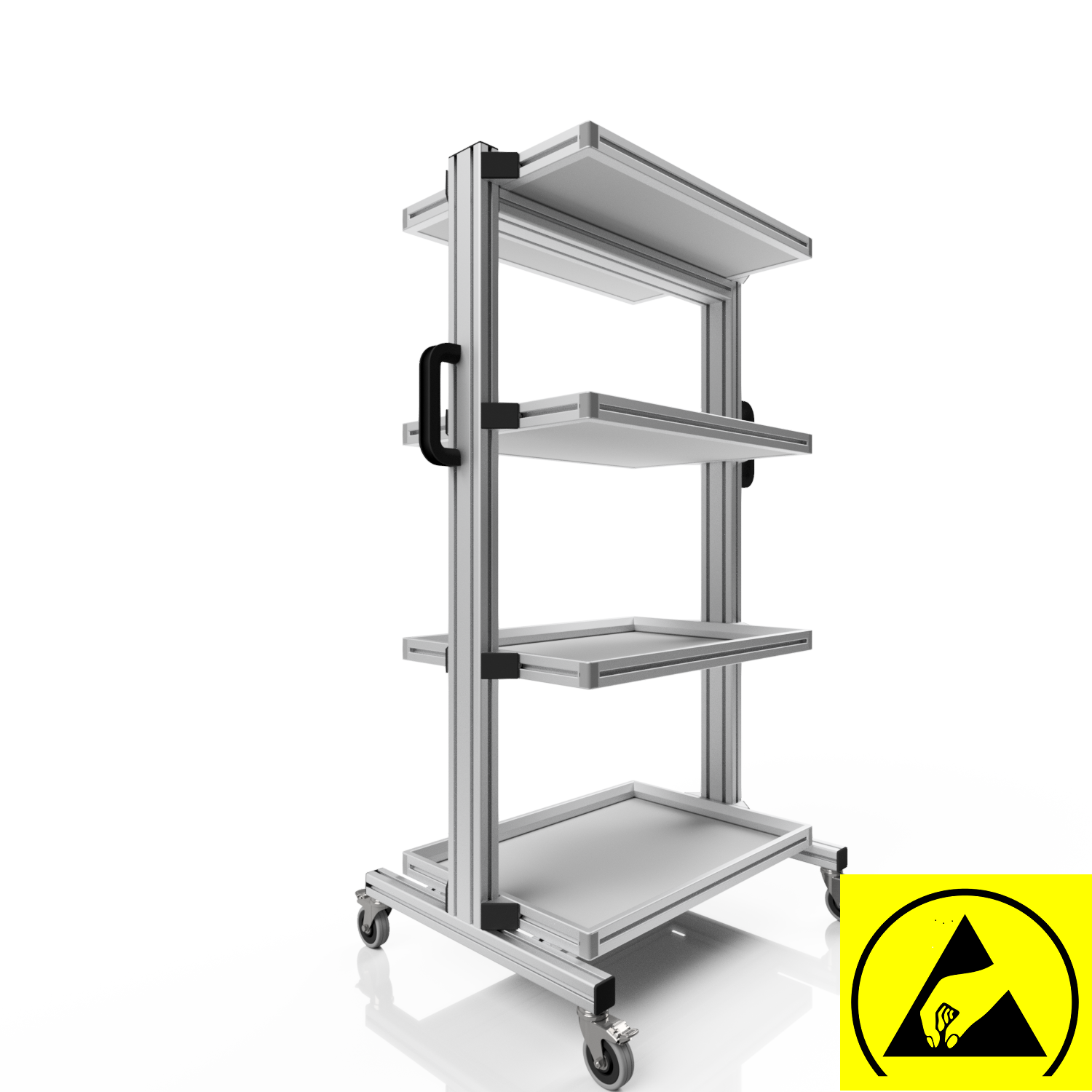 ESD Systemwagen für Eurobehälter 60 x 40 H 134 cm ohne Auszug 