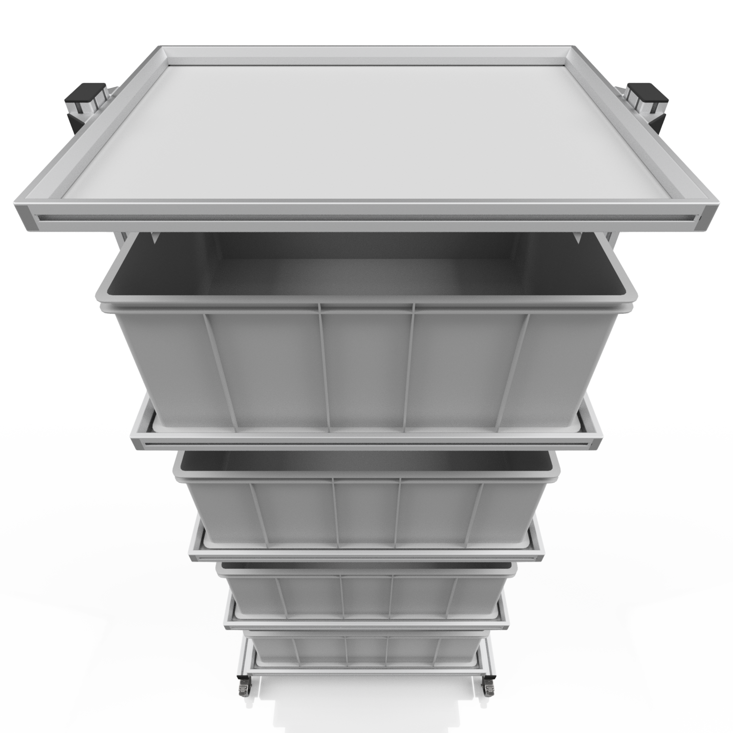 System trolley for Euro containers 80 x 60 H 200 cm without pull-out