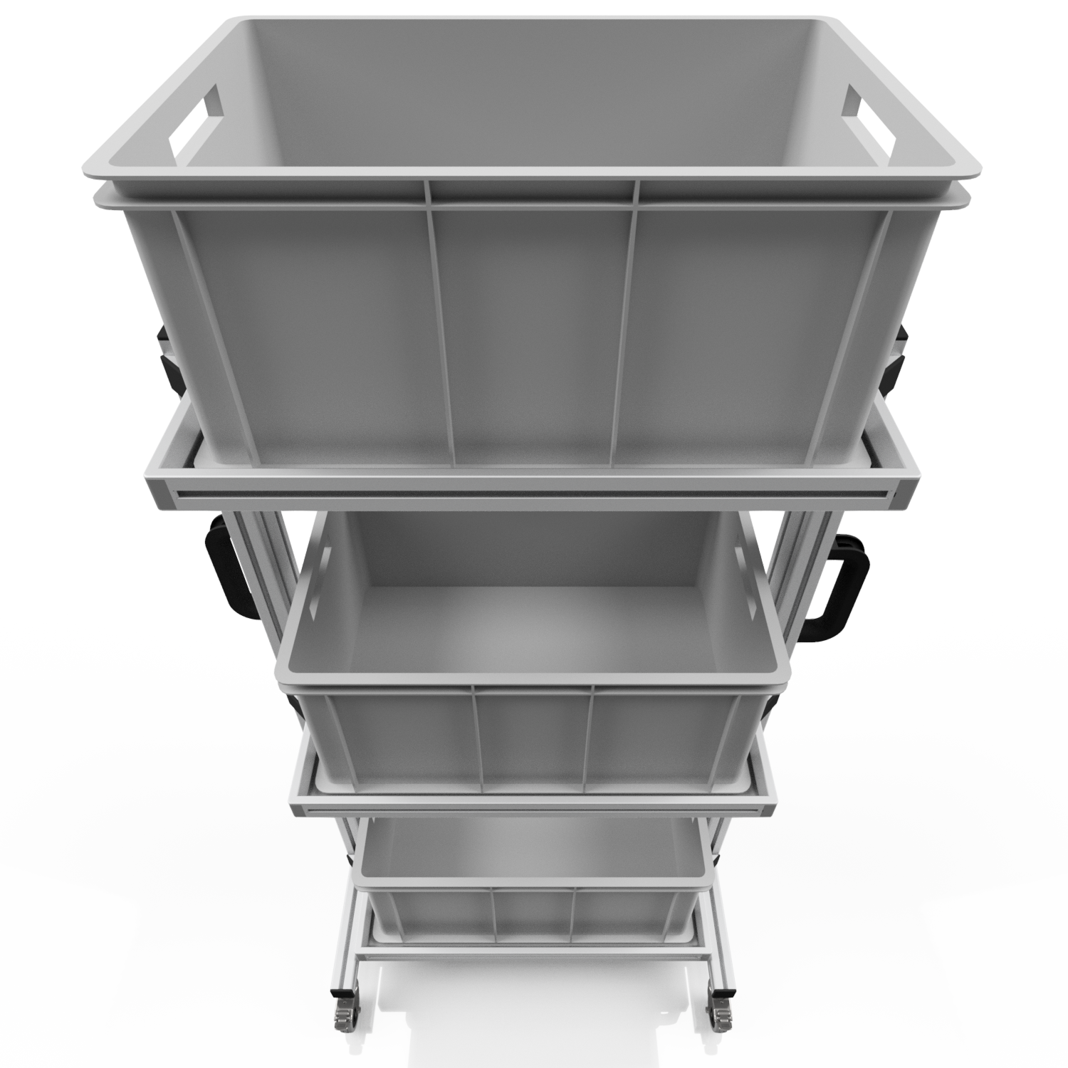 System trolley for Euro containers 60 x 40 H 134 cm without pull-out 