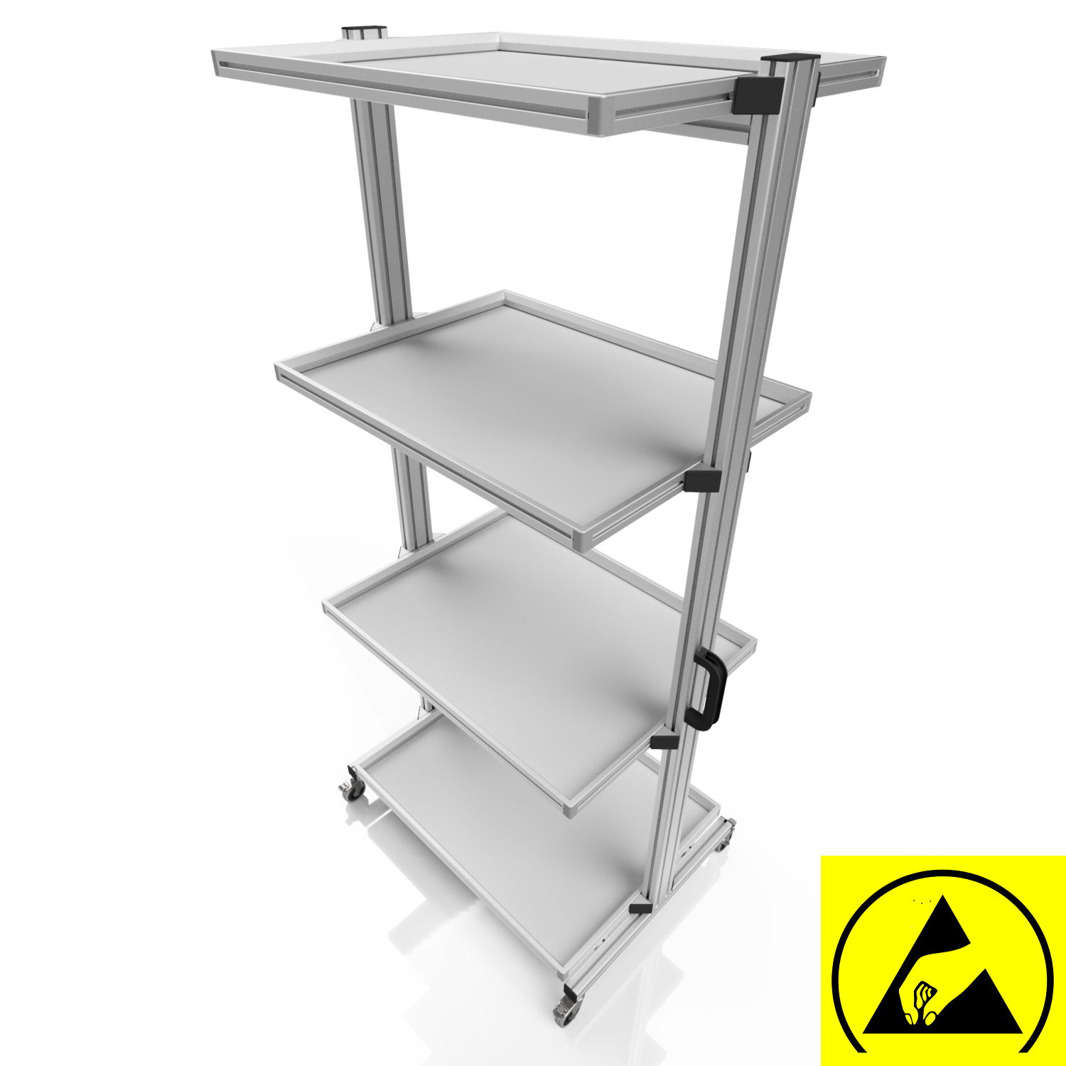 ESD system trolley for Euro containers 80 x 60 H 200 cm without pull-out