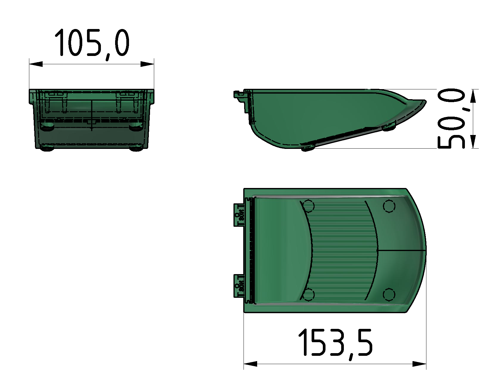 Greifschale 8 105x130, grün ähnlich RAL 6024