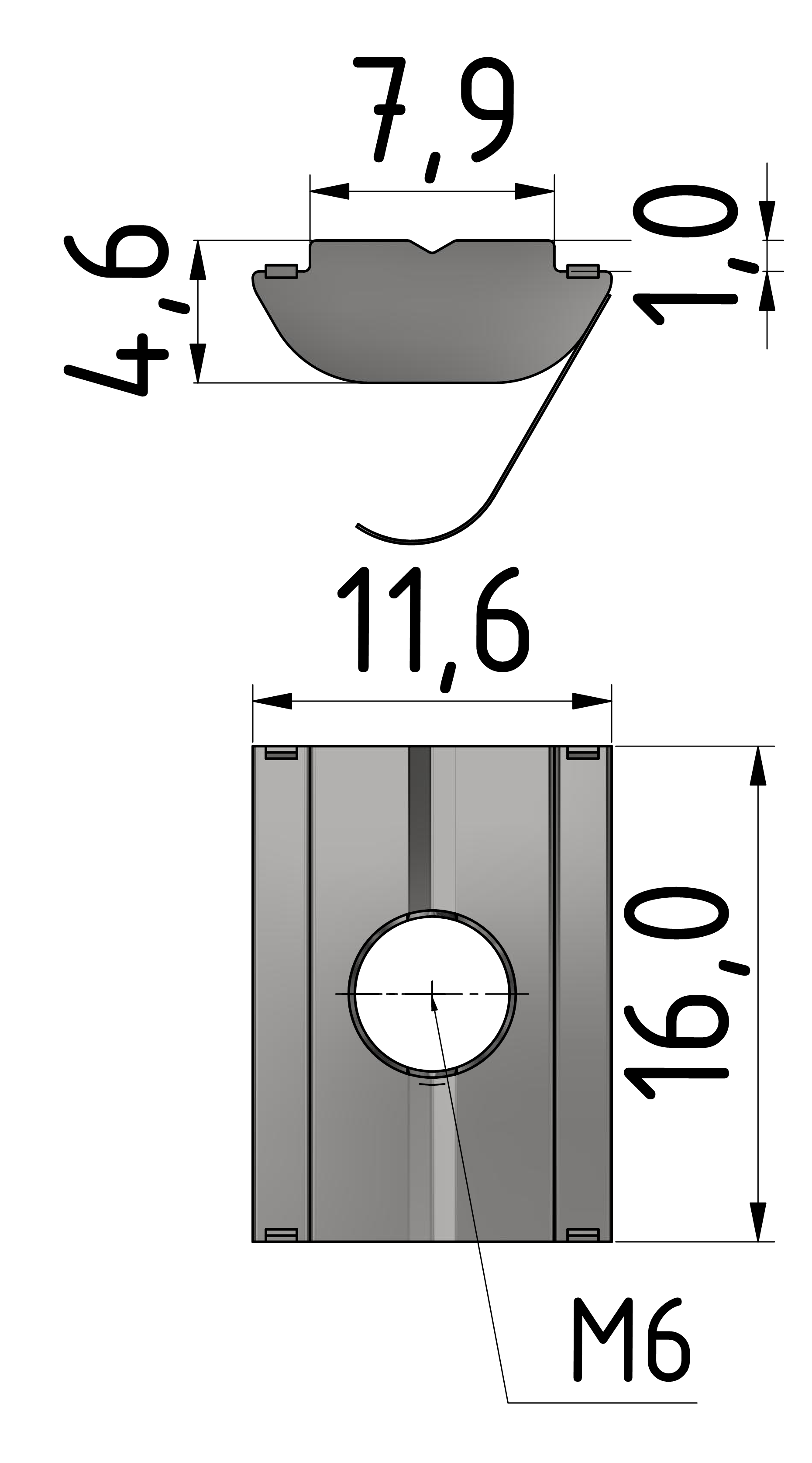 Nutenstein B M6 Feder, verzinkt-8