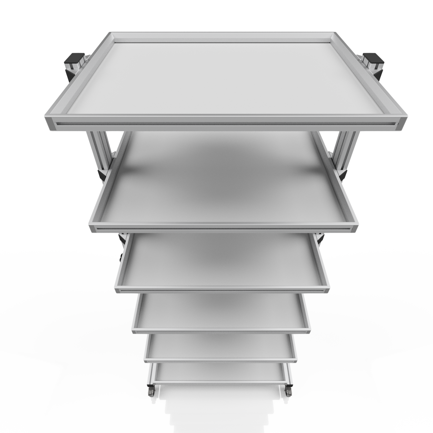 System trolley for Euro containers 80 x 60 H 200 cm without pull-out