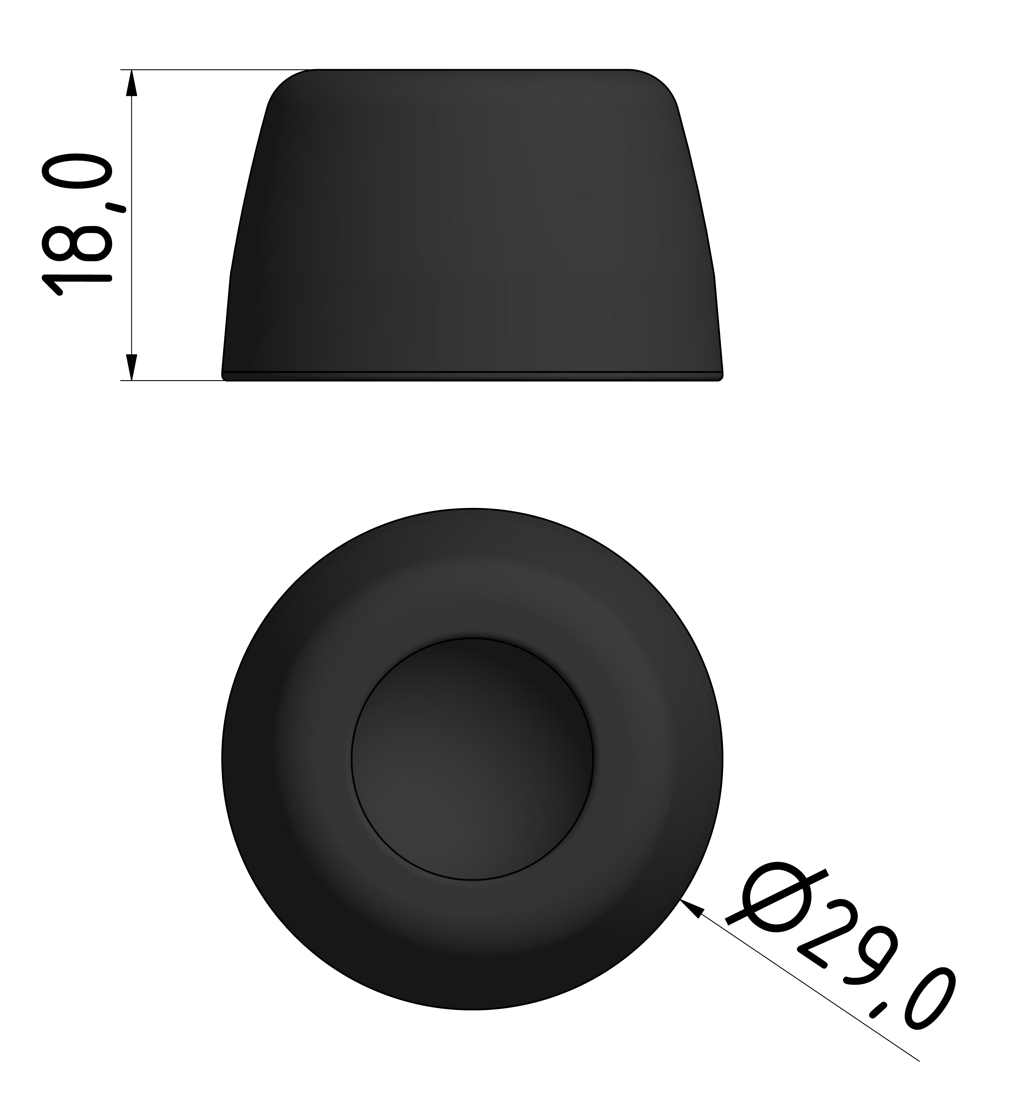 Teller A D30 PA, schwarz Teller A D30 PA, schwarz