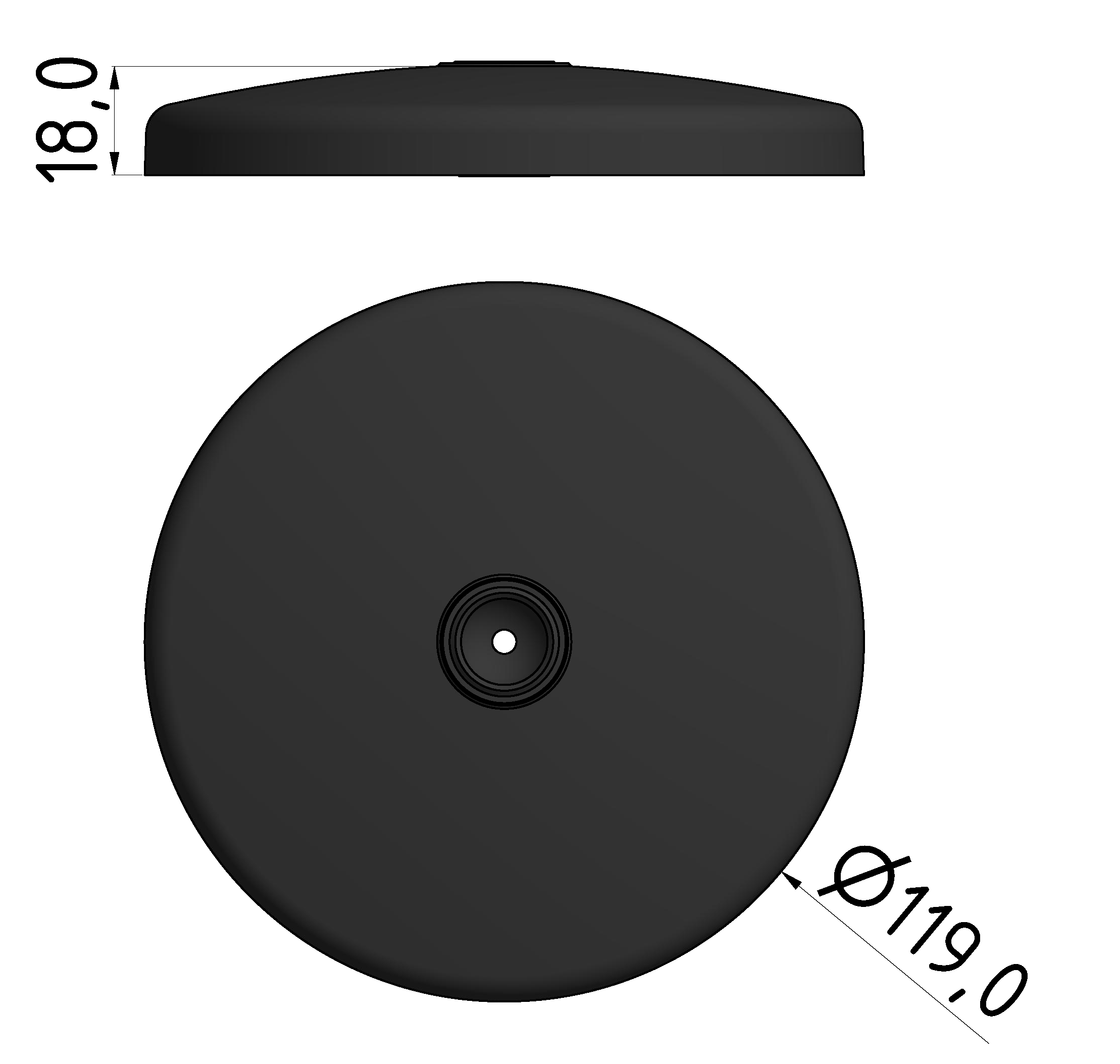 Base A D120 ZN, black