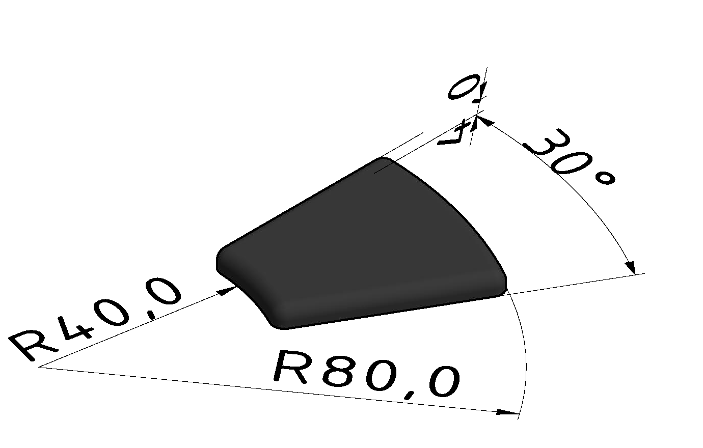 Abdeckkappe 8 R40/80-30°, schwarz