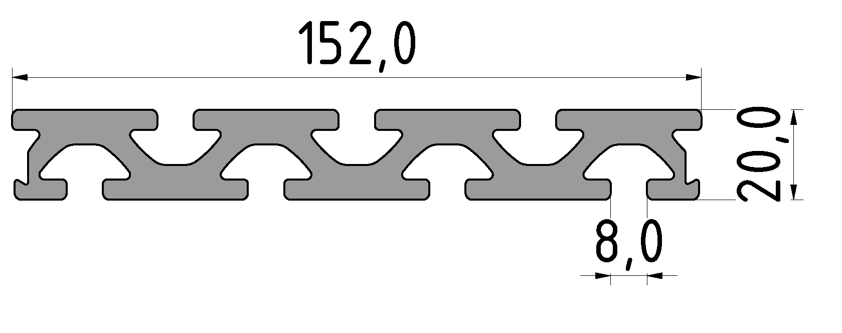 Bed Plate Profile 8 8 152x20, natural