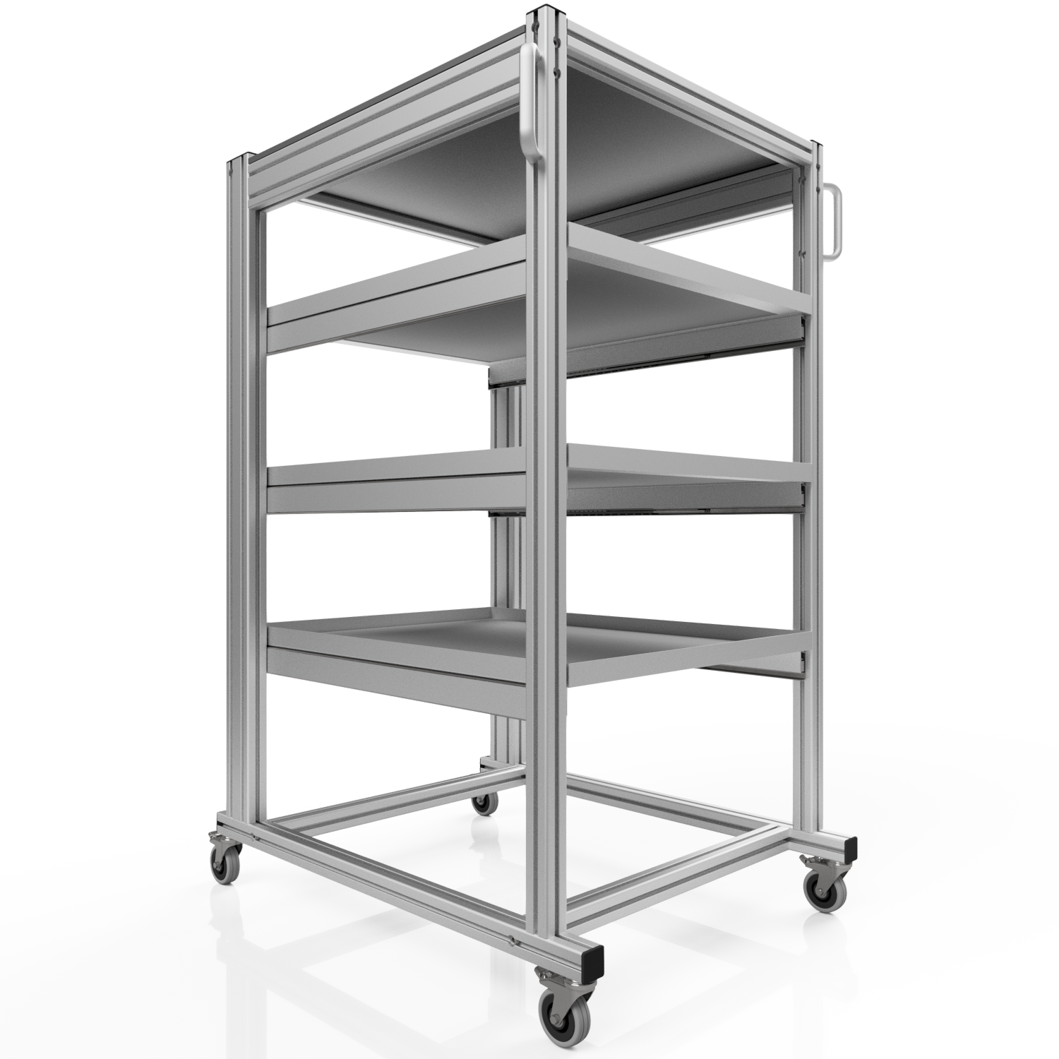 Systemwagen für Eurobehälter 80x60 H 134 cm 