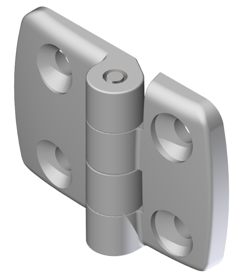 Alu Combi Hinge non detachable 30x40 Al, white aluminium-8