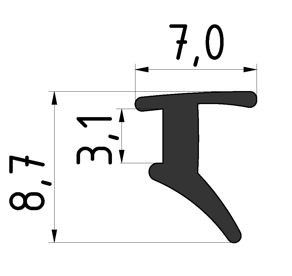 Dichtprofil 6 2-4mm, schwarz