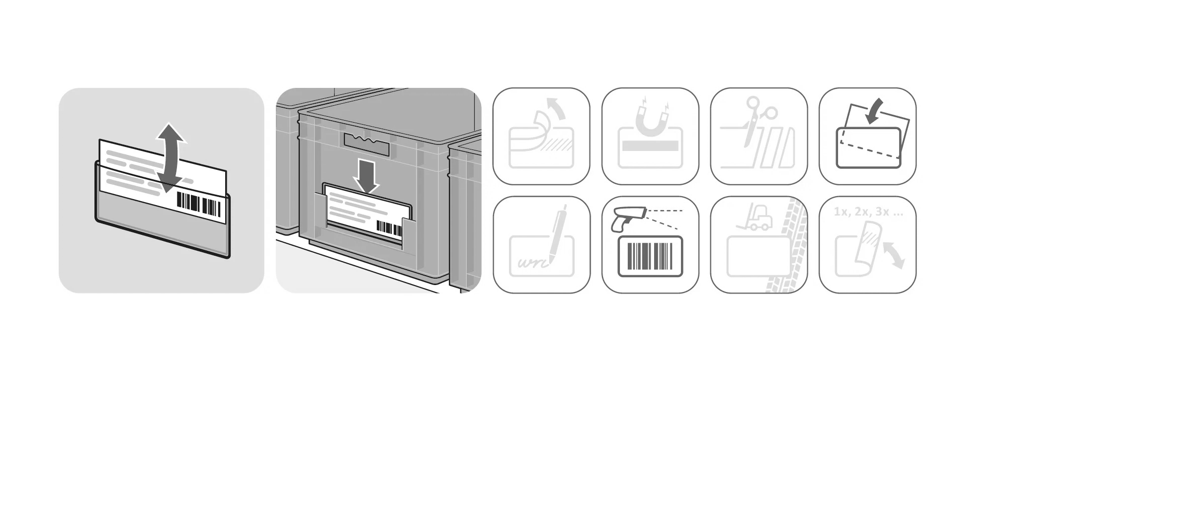 Oben offene KANBAN Hülle 200 x 67 - gelb Oben offene KANBAN Hülle 200 x 67 - gelb