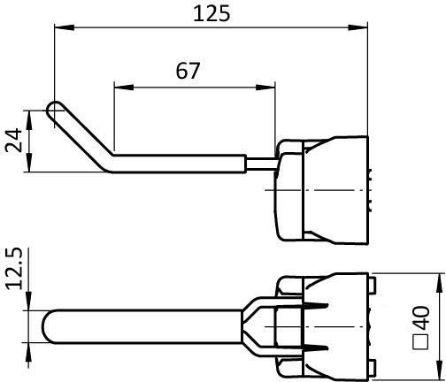 Haken 8 80x10, grau ähnlich RAL 7042