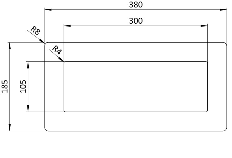 Bodenfenster 1/2 DIN A4 quer - blau