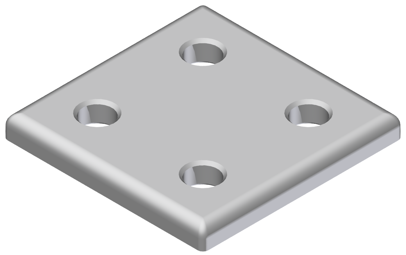 Connection Plate 40x40, natural anodized-6