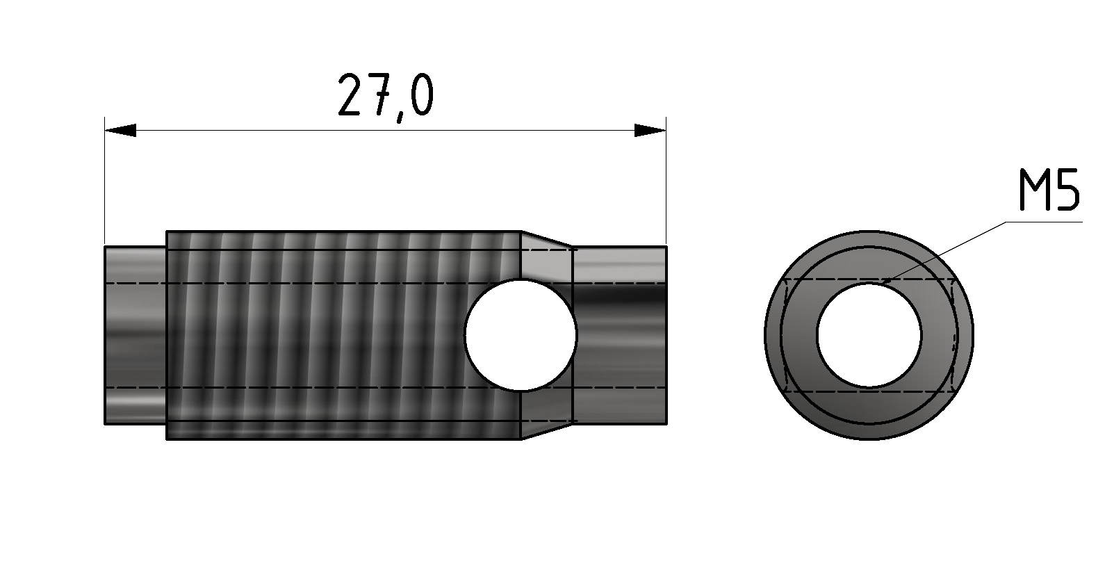 Automatic Butt-Fastening-Threaded sleeve 6, bright zinc-plated