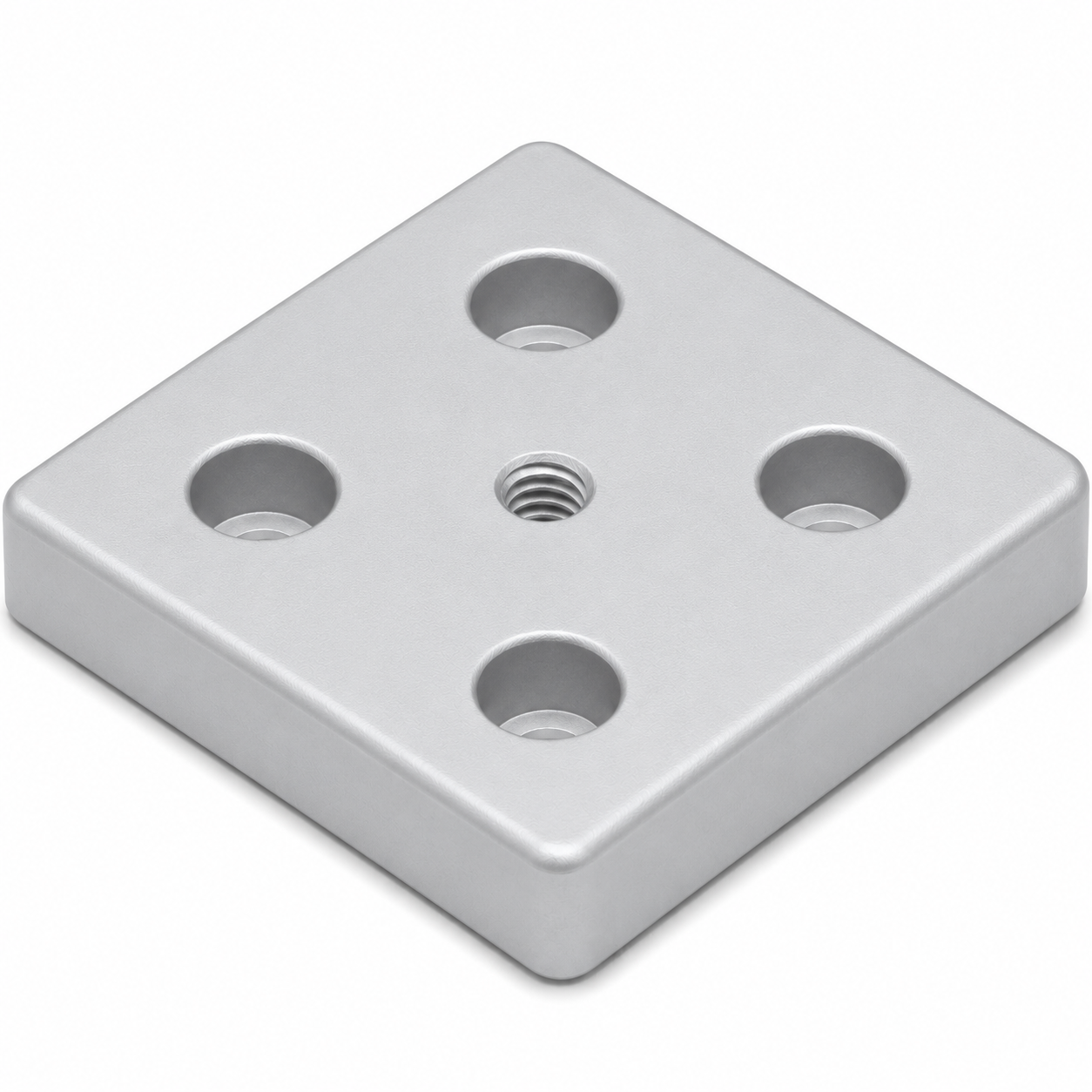 Fußplatte 8 80x80, M10, weißaluminium
