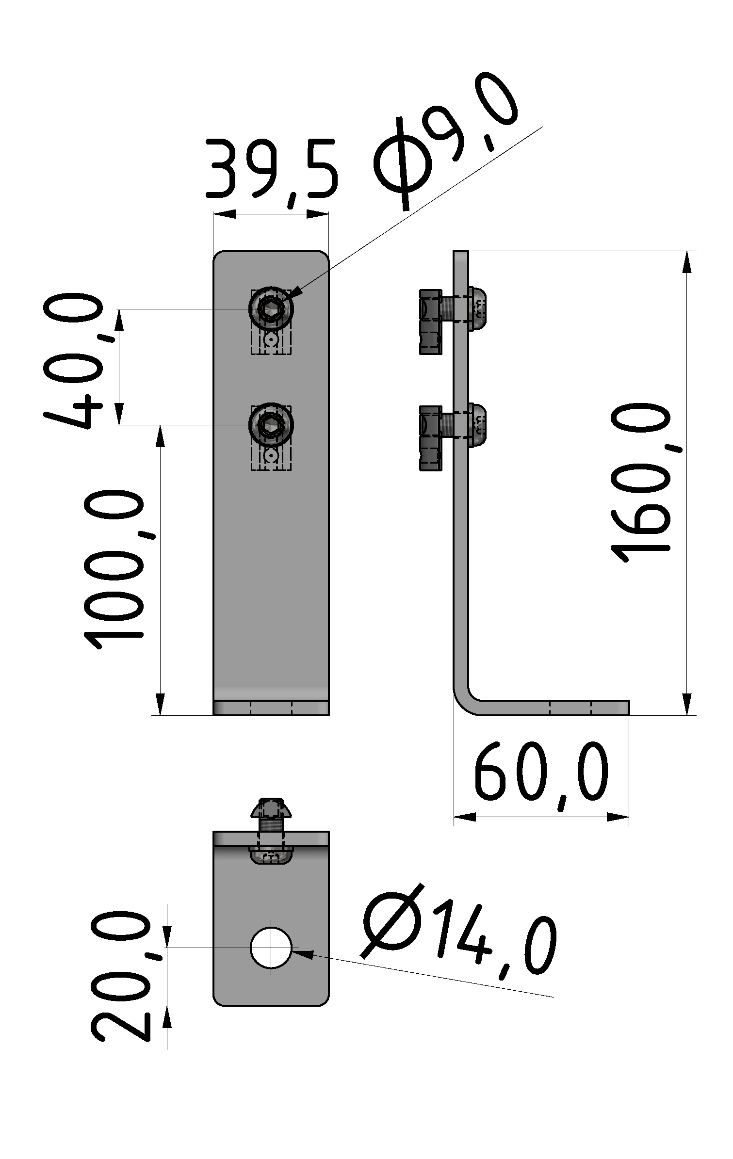 Bodenwinkelsatz 8 160x60x40-St, weißaluminium