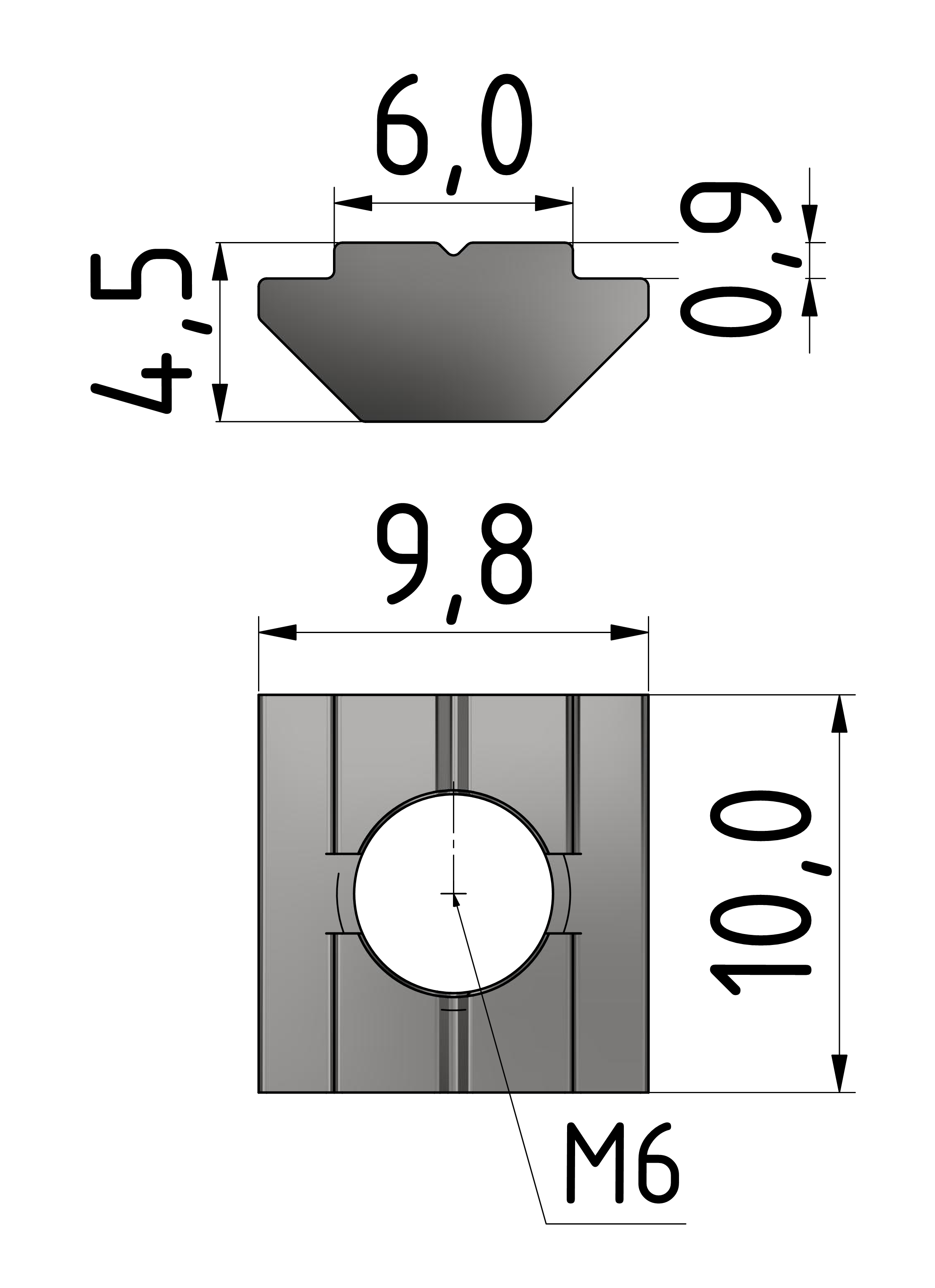 Nutenstein B M6 schwer, verzinkt-6