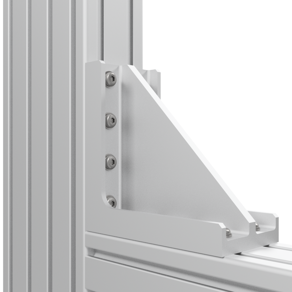 Angle Bracket 8 160x160 Al M8, white aluminium