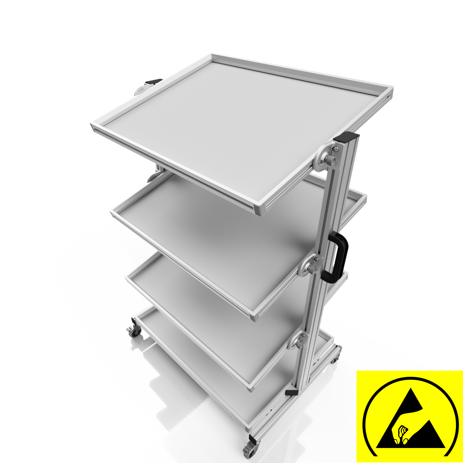 ESD Systemwagen für Eurobehälter 80 x 60 H 134 cm neigbar