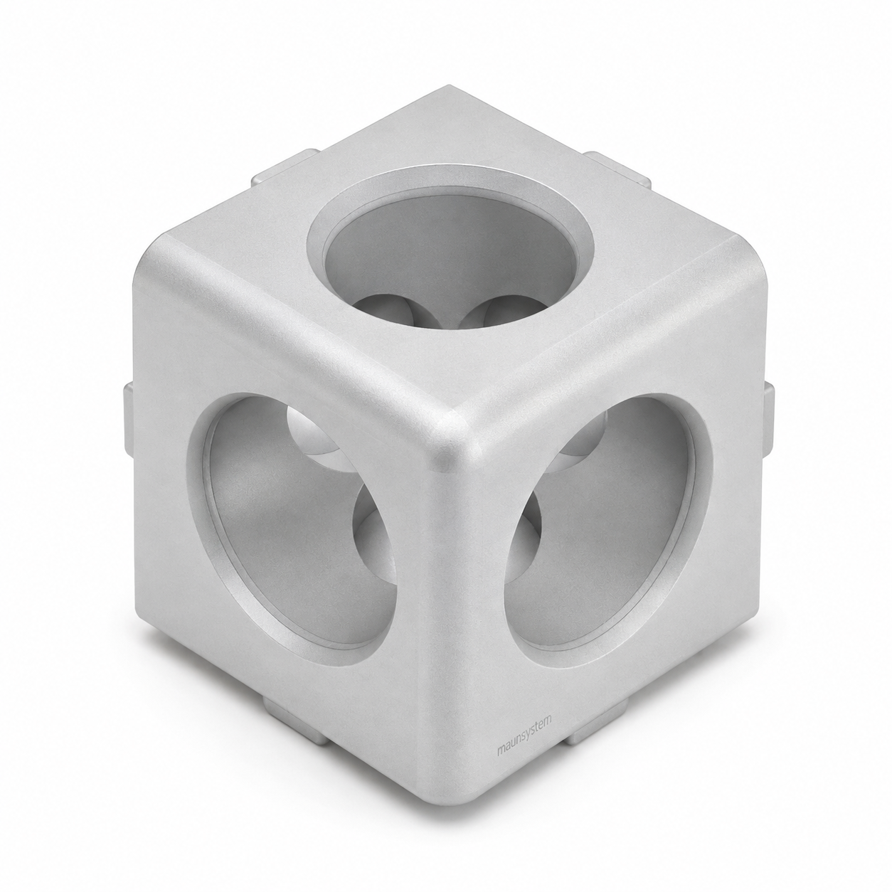 Würfel-Verbinder 8 3D 40x40x40, weißaluminium