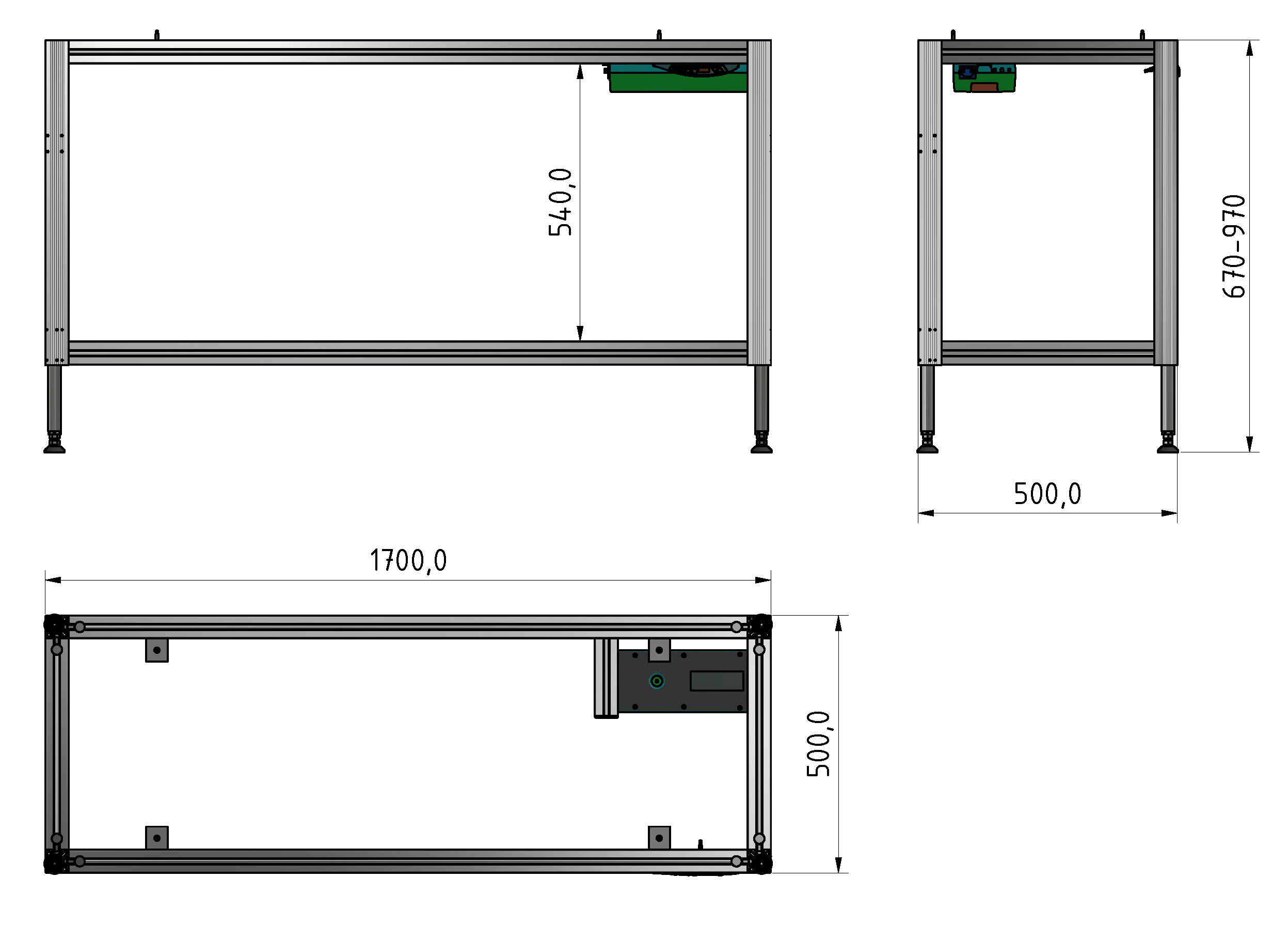 Packing Line ergo table frame