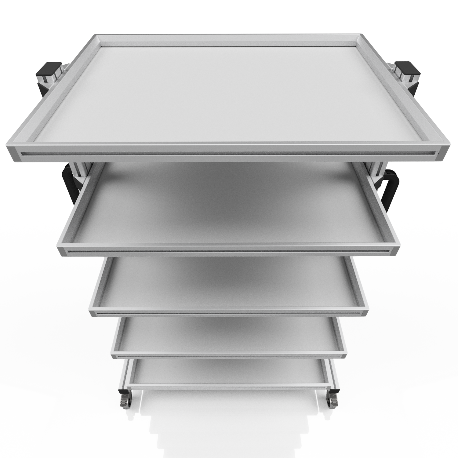 System trolley for Euro containers 80 x 60 H 134 cm without pull-out