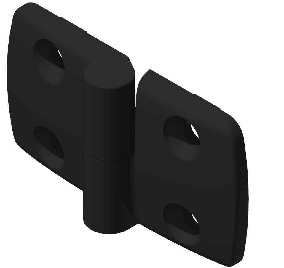 Kombischarnier rechts 45x45 PA, schwarz -10