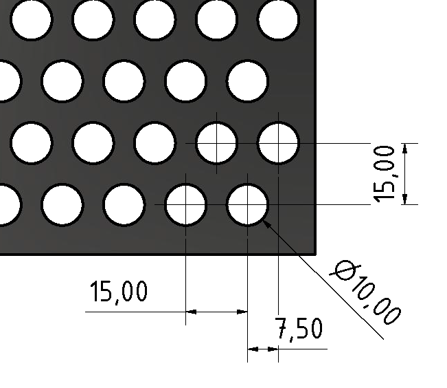 Lochblech AL 3 mm Rv 10-15, schwarz