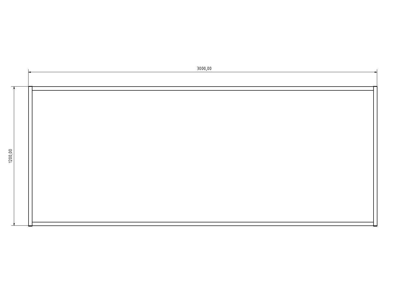 White Board 3000x1200 magnetisch