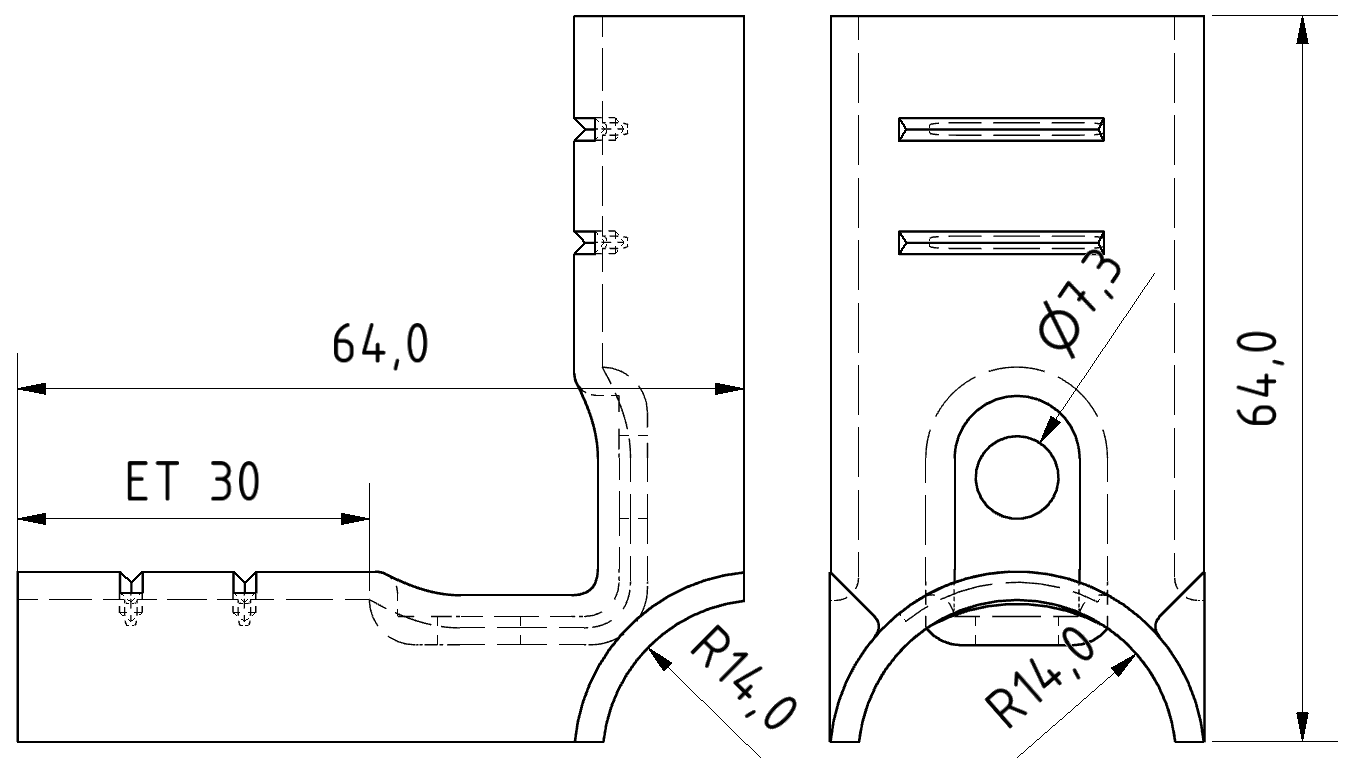 Grundverbinder in Eckform Innenschale