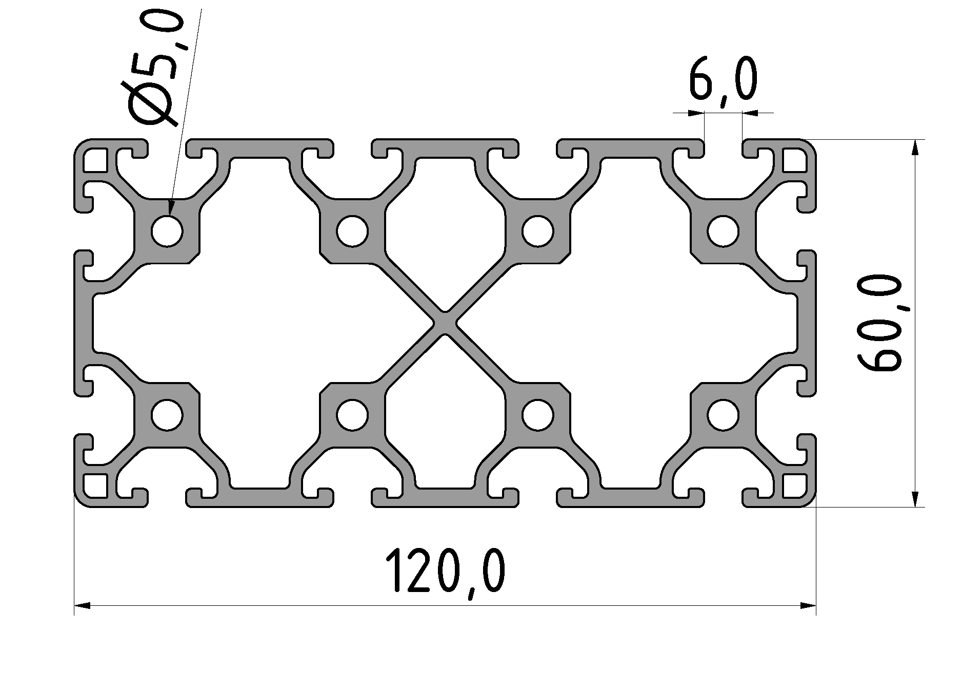 Profil 6 120x60 leicht, natur Profil 6 120x60 leicht, natur
