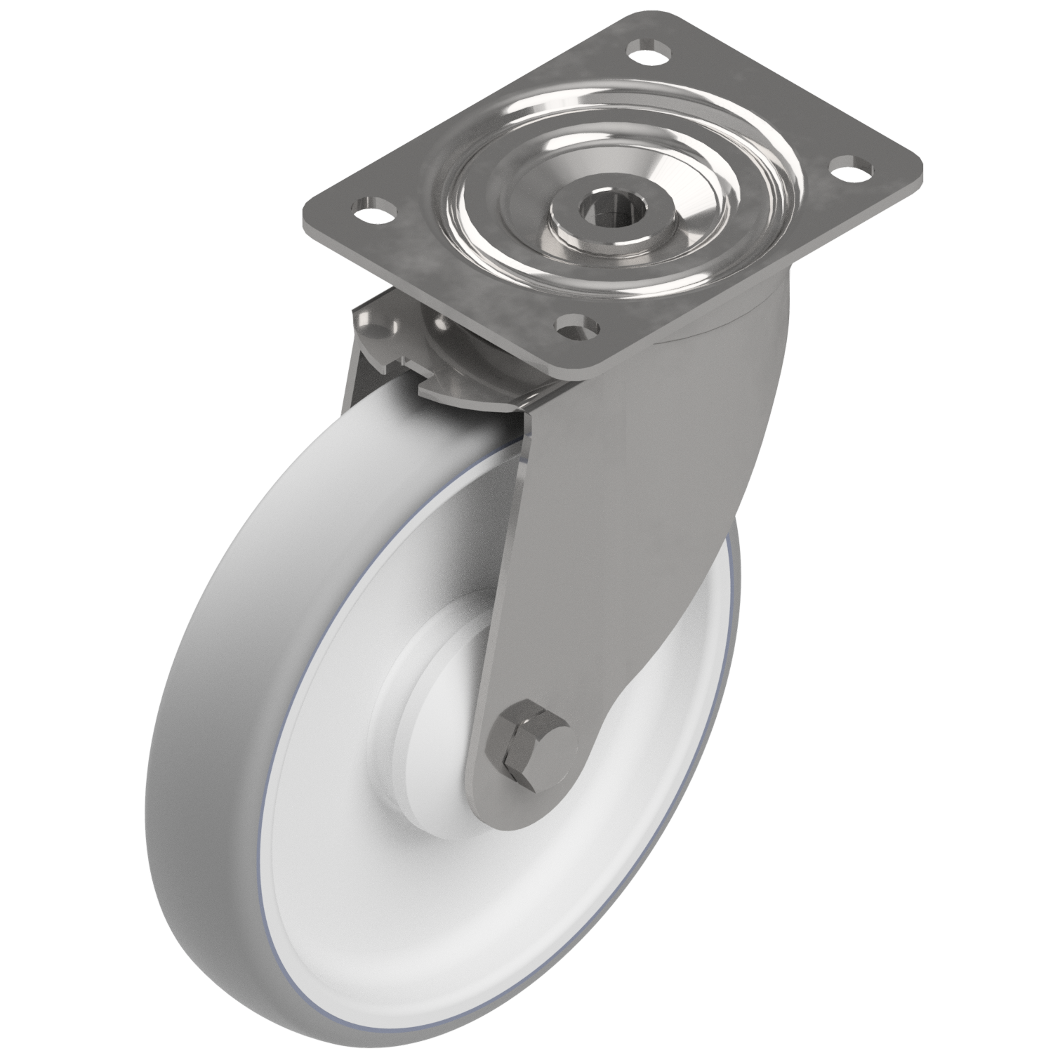 Castor fixed D100, bright zinc-plated