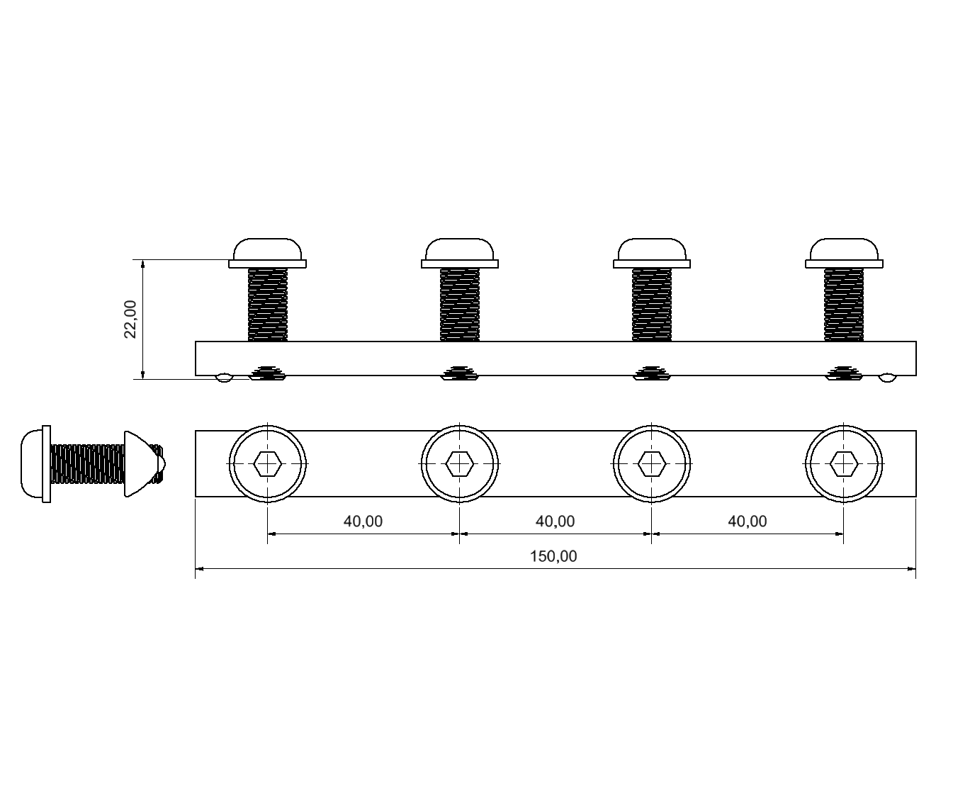 Fastening Set for Angle Bracket 8 160x160 M8