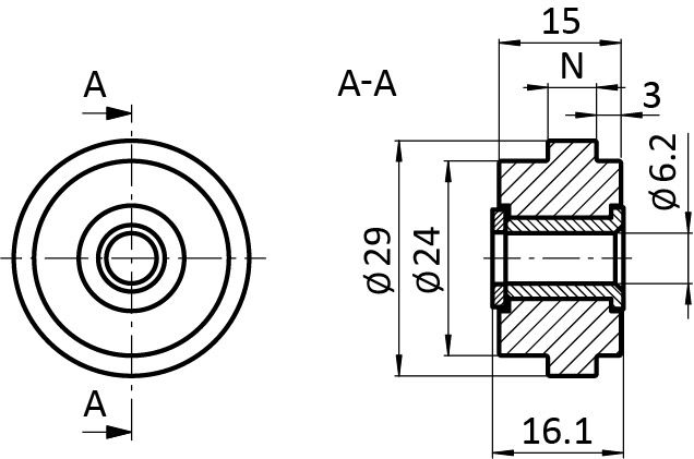 Rolle 6, schwarz