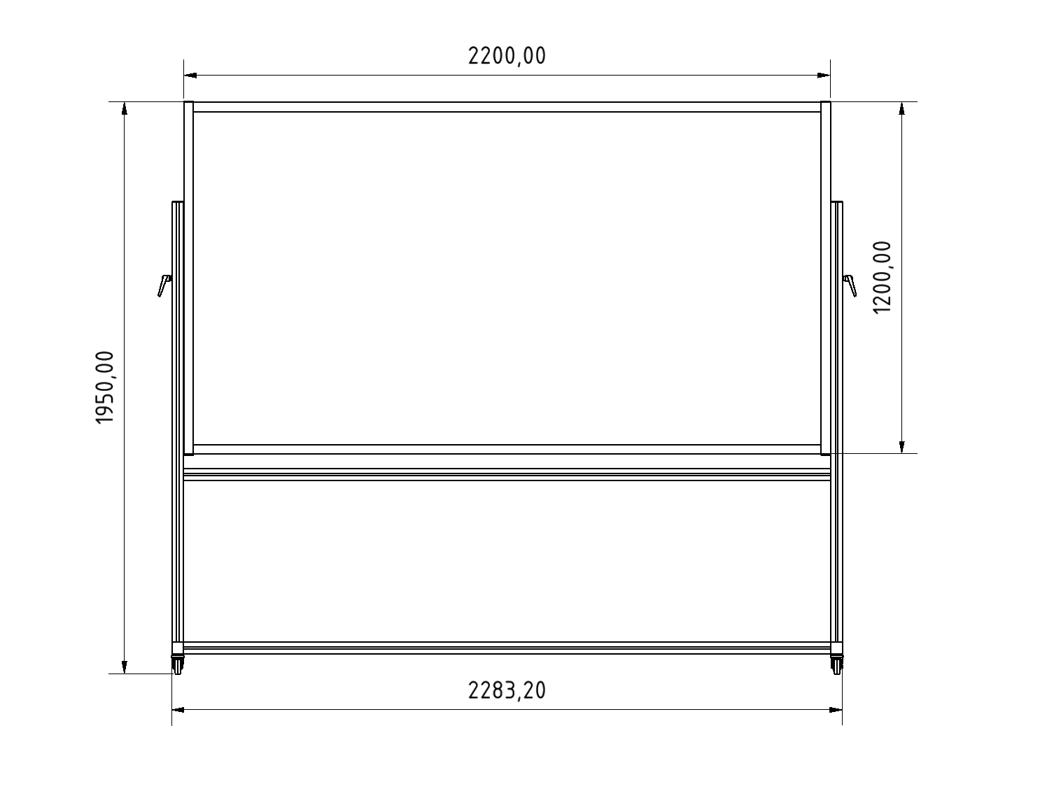 Mobiles Whiteboard 2200x1200 magnetisch