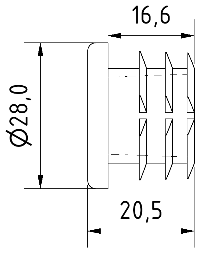 Cap Tube A, black