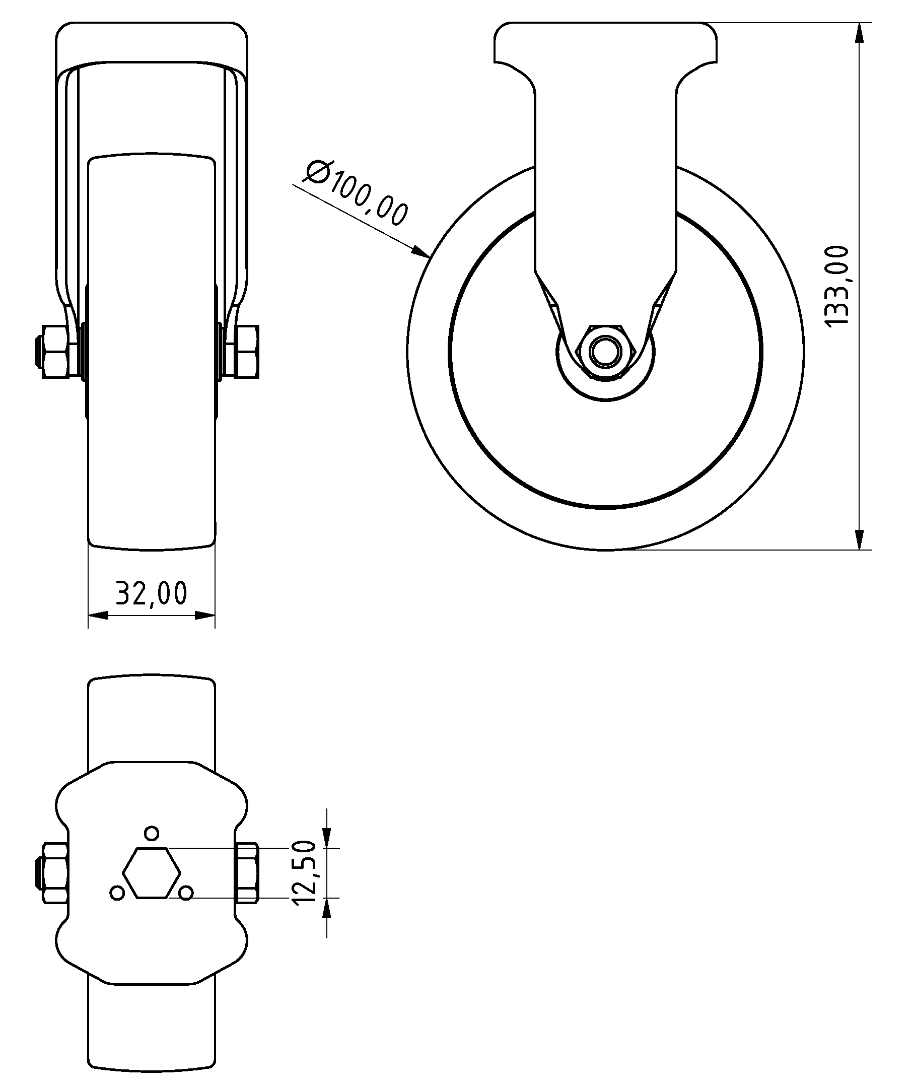 Bockrolle D100 ESD