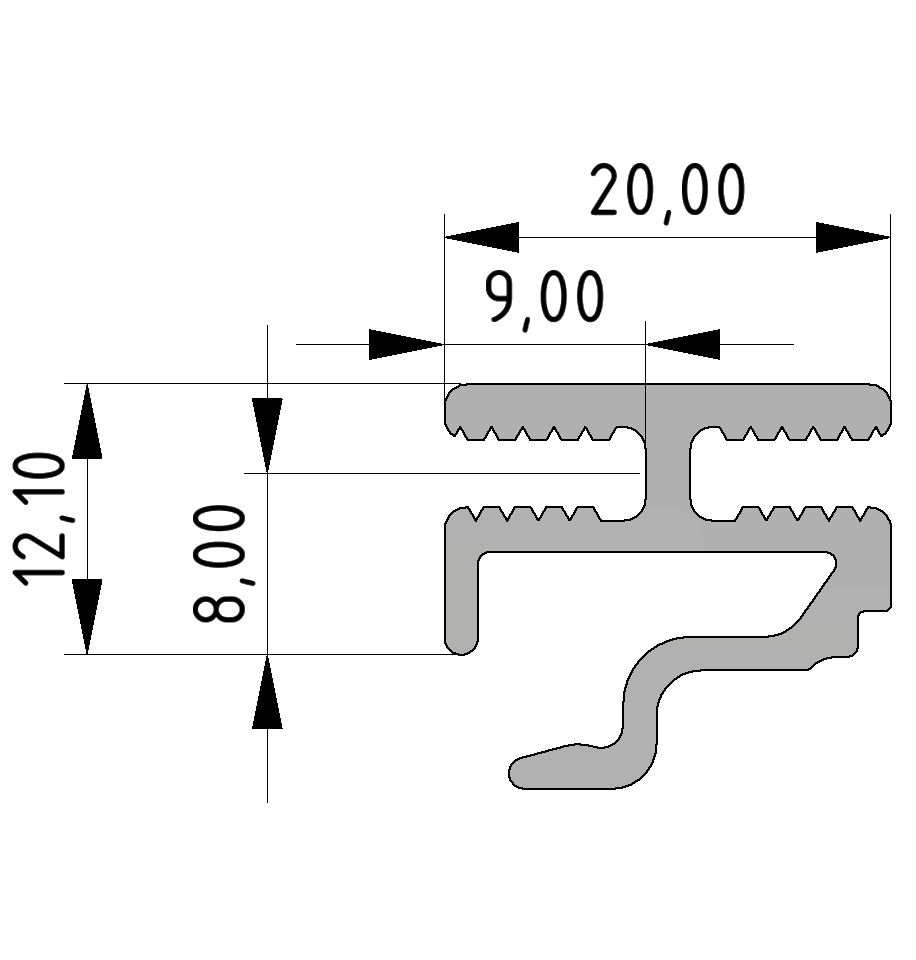 Cover Profile 8 40-2-90, natural