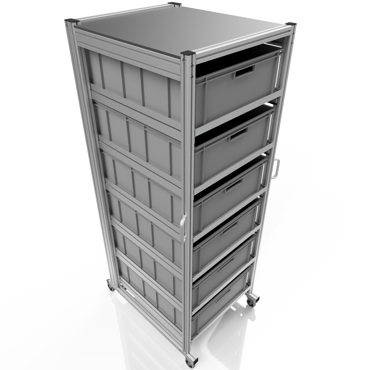 Systemwagen für Eurobehälter 80x60 H 200 cm