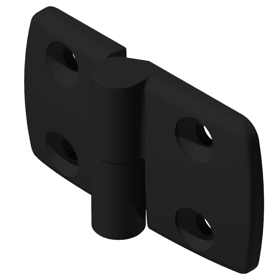 Plastic Combi Hinge left 40x45 PA, black-10