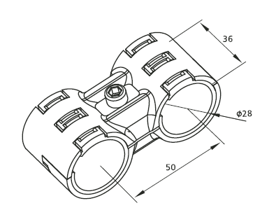 Dreh-Querverbinder beidseitig dreh -schiebbar Dreh-Querverbinder beidseitig dreh -schiebbar