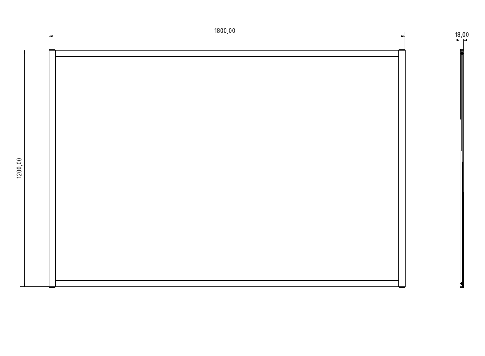 White Board 1800x1200 magnetisch