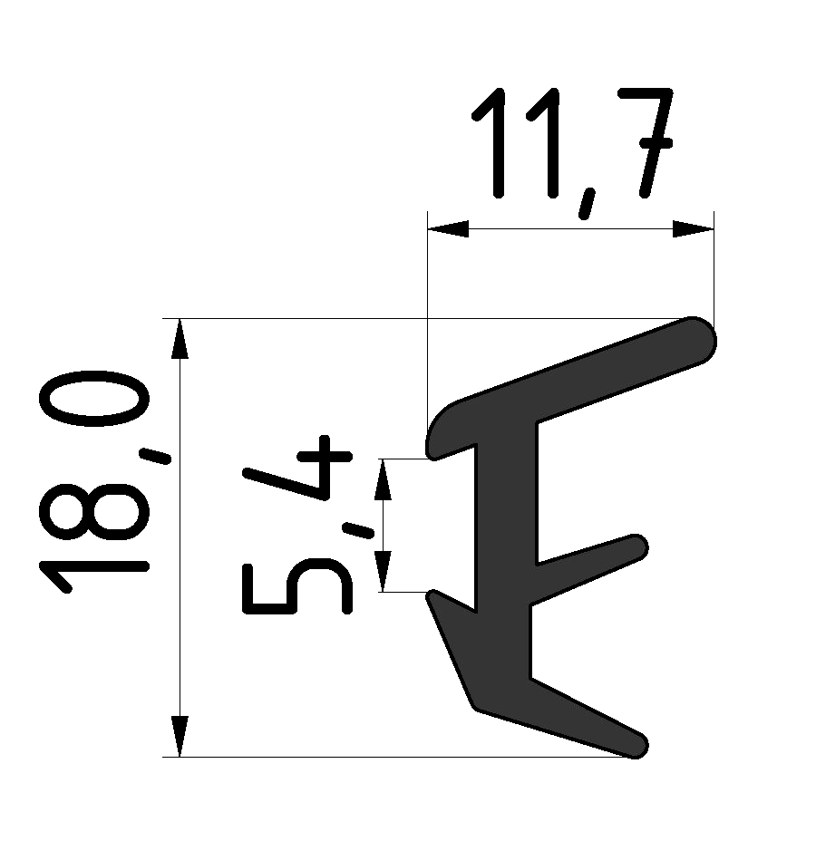 Dichtprofil 8 2-4mm, grau
