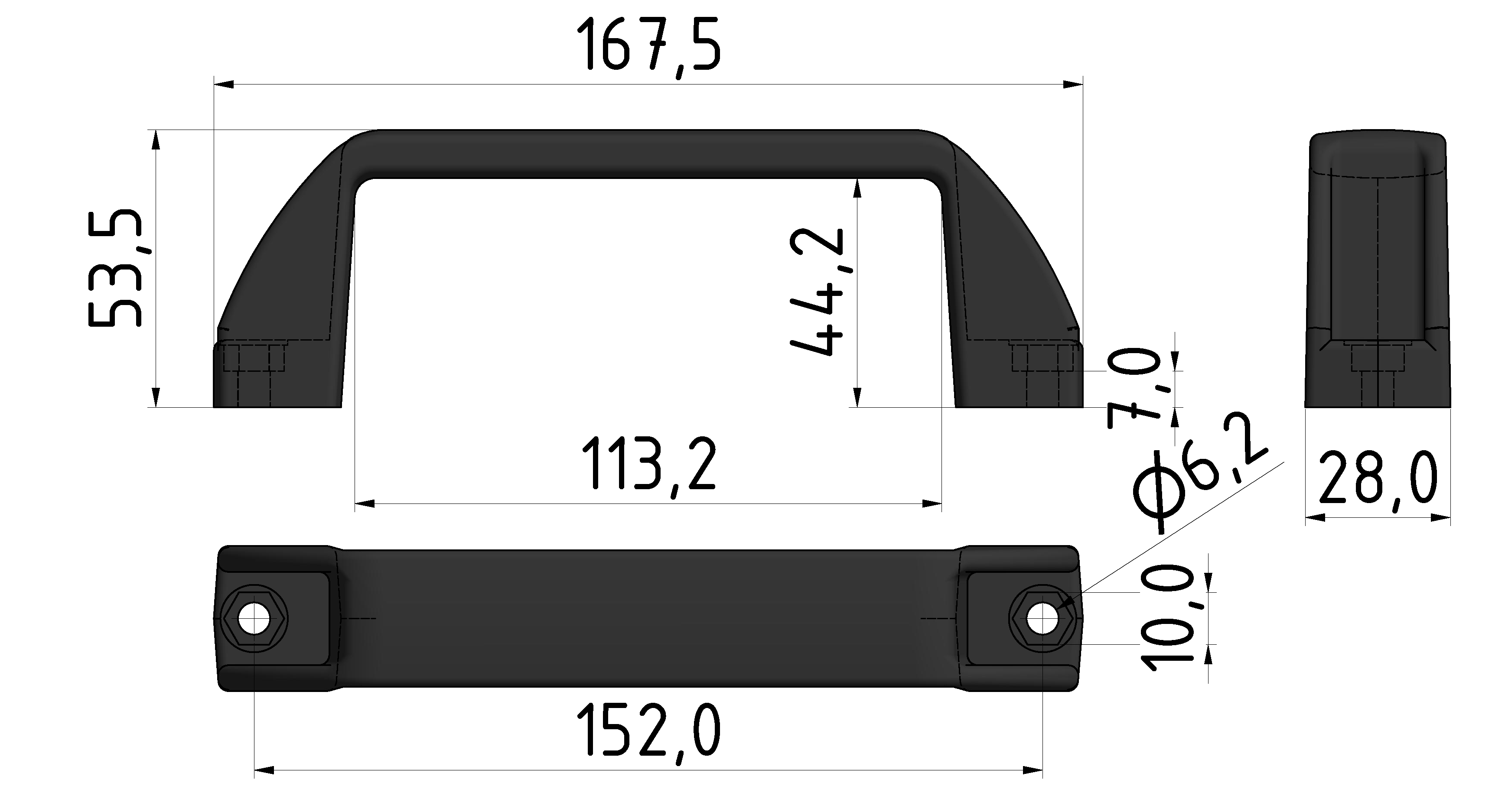 Handgriff PA 160 E, schwarz Handgriff PA 160 E, schwarz